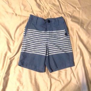 Quicksilver blue and white striped shorts